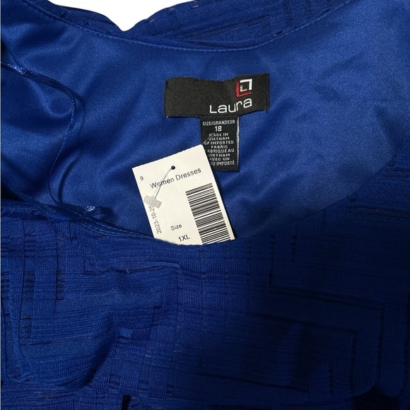 Laura Women's Royal Blue Dress and Cardigan Set - Size 1X - Picture 4 of 4
